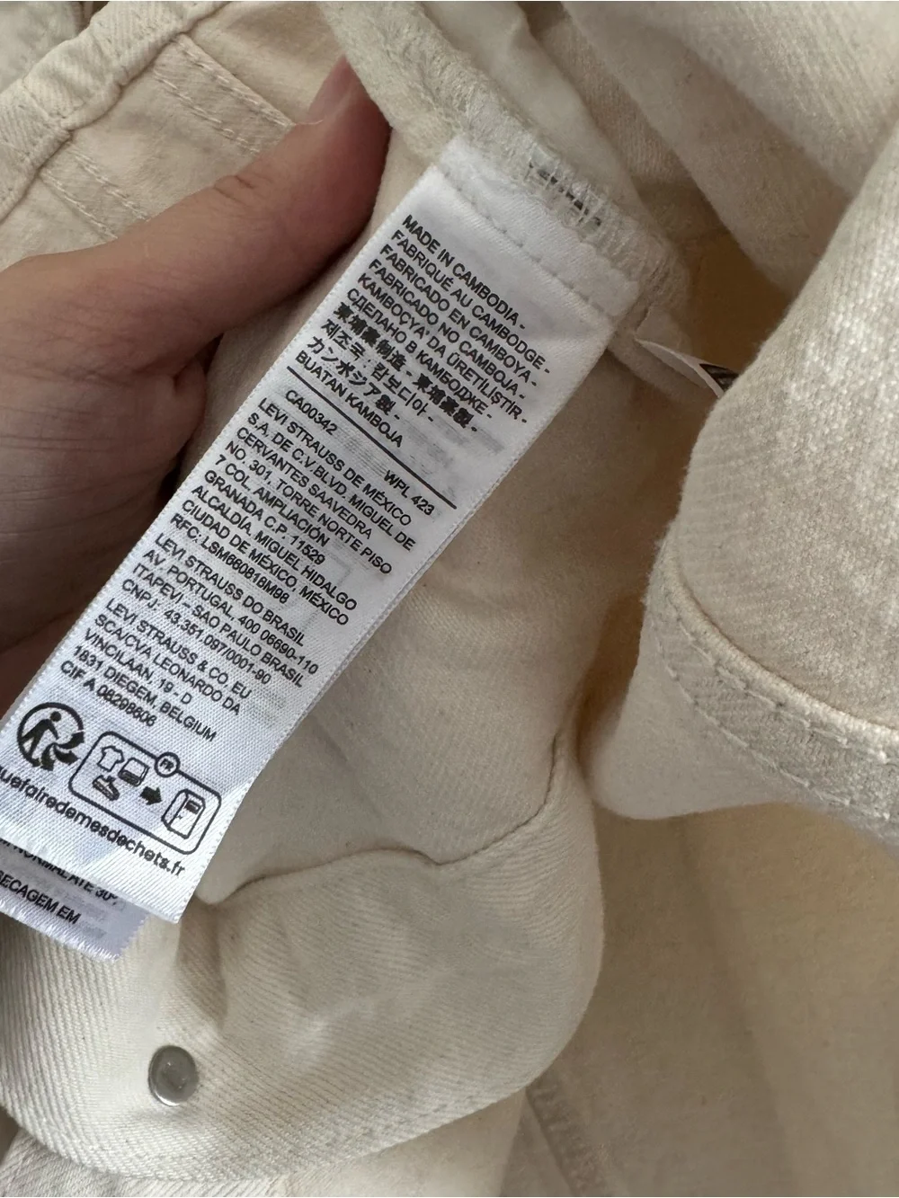 Levi’s Oversized White Denim Jacket Shacket Size XL